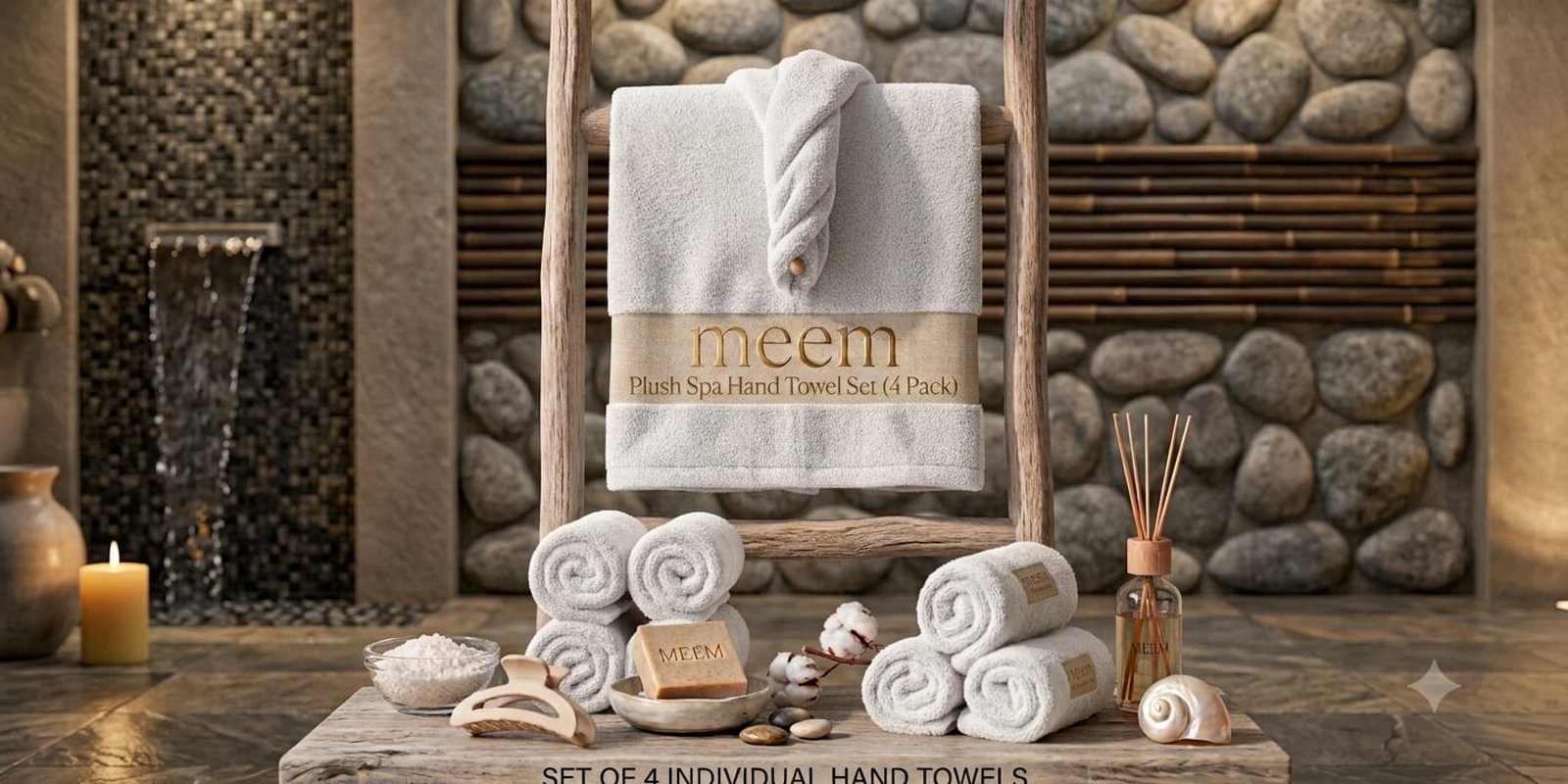 Folded premium Meem towels